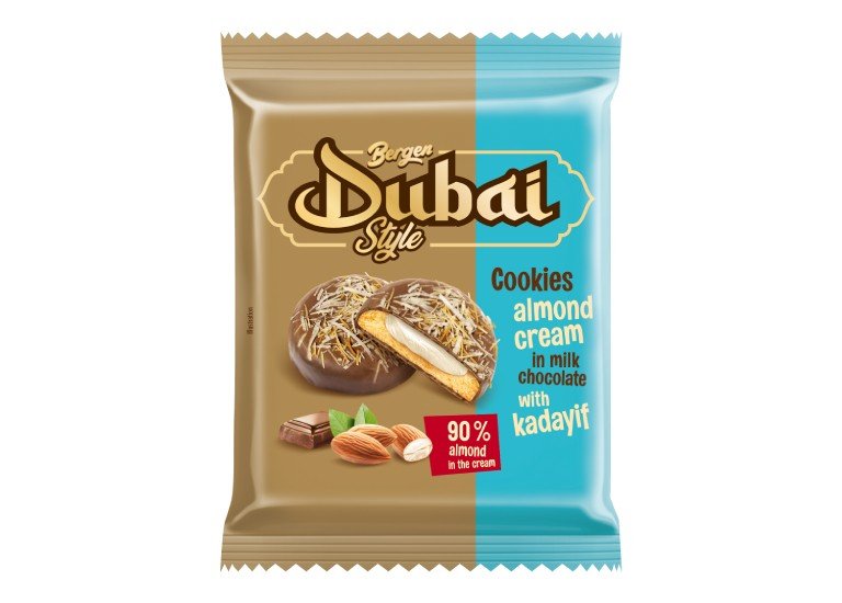 Dubai Style Cookies with Almond cream in milk chocolate