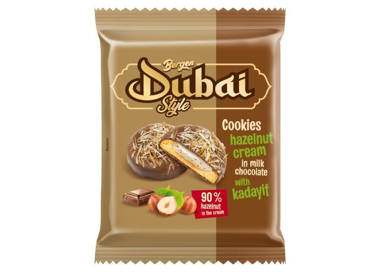 Dubai Style Cookies with Hazelnut cream in milk chocolate